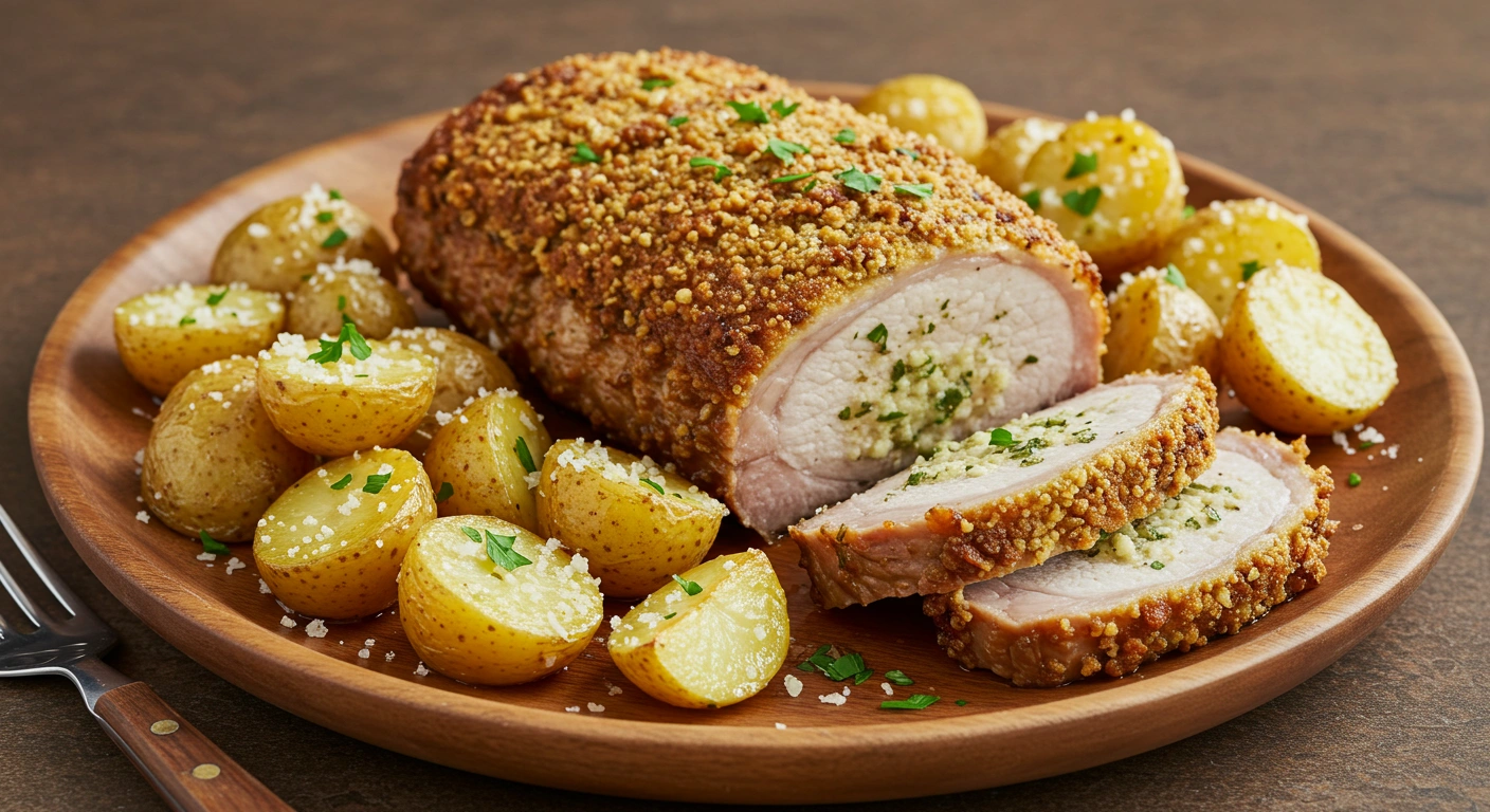 Garlic Parmesan Pork & Potatoes - tertiary view
